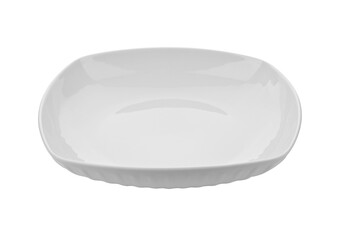 white ceramic plate on transparent png