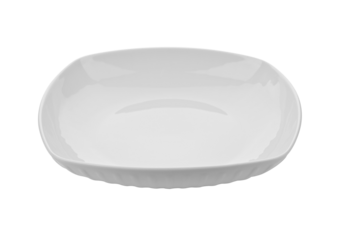 white ceramic plate on transparent png