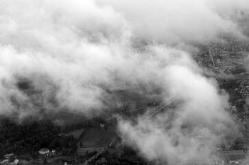 Suburbs of Oslo. View from the airliner 