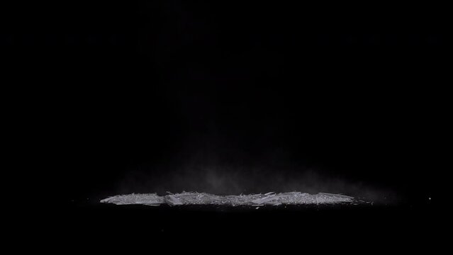 Collapsed ceiling Falling boards, sheetrock, and other debris effect background footage motion graphics, or as a background or overlay 4K drag and drop  editing software supporting blending modes.