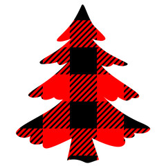 Christmas Tree Buffalo Plaid Pattern