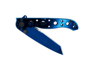 A png of a blue tactical pocket knife - obrazy, fototapety, plakaty