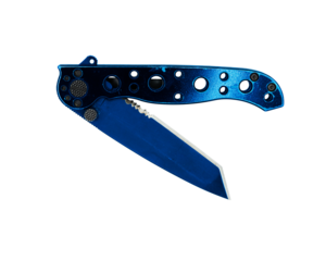 A png of a blue tactical pocket knife