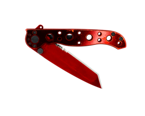 A png of a red tactical pocket knife