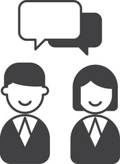 business people talking illustration in minimal style