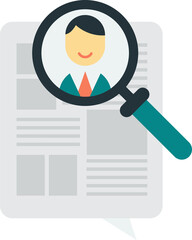 magnifying glass and job search illustration in minimal style