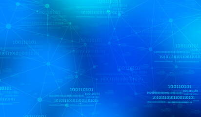 Fototapeta premium 2d illustration of abstract lines, with technology background, and binary codes, network connect