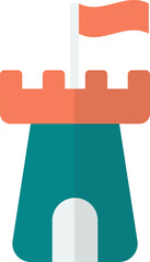Naklejka premium castle building illustration in minimal style