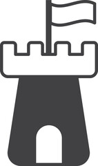 castle building illustration in minimal style