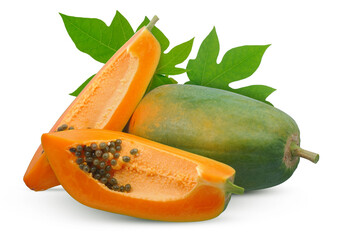 Fototapeta na wymiar Papaya fruit isolated on white background