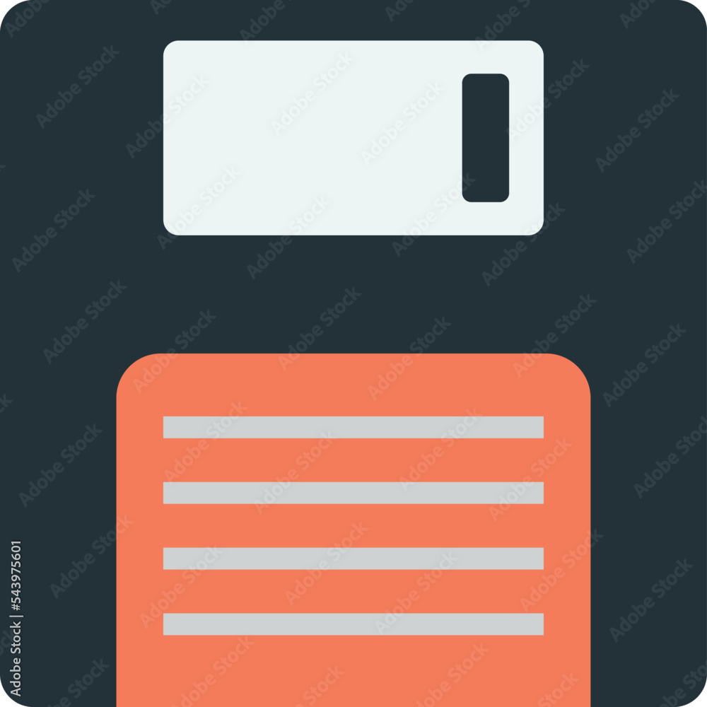 Poster floppy disk illustration in minimal style
