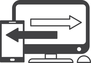 laptop and synchronization illustration in minimal style