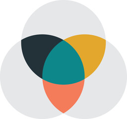 Fototapeta premium three piece circle illustration in minimal style