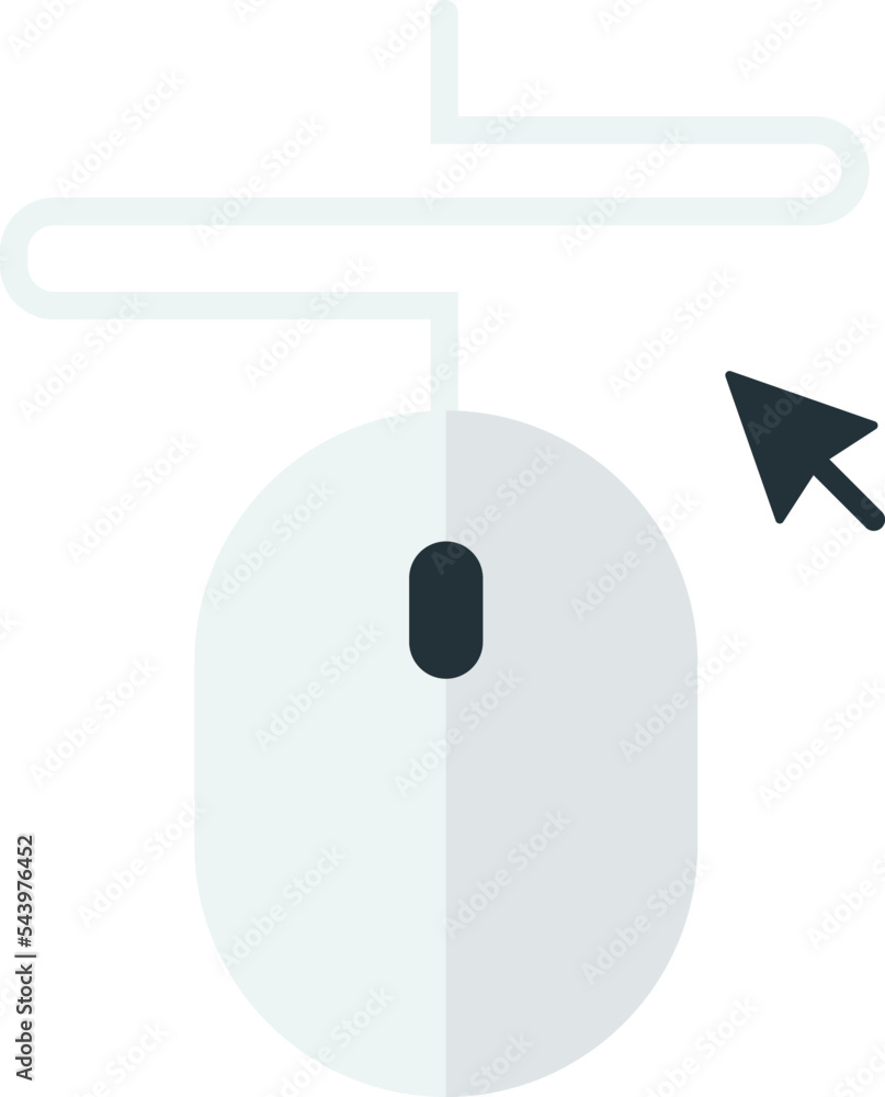 Poster mouse and cursor illustration in minimal style