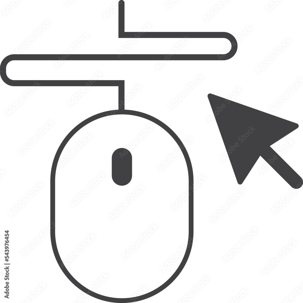Poster mouse and cursor illustration in minimal style