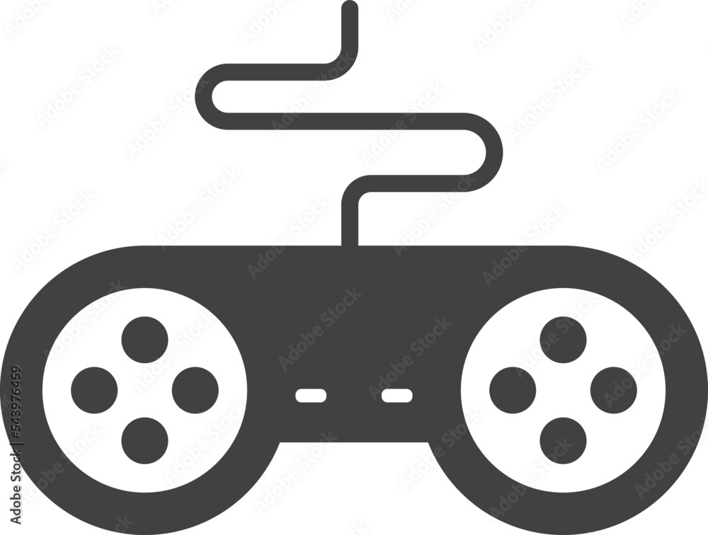 Poster joystick for game illustration in minimal style
