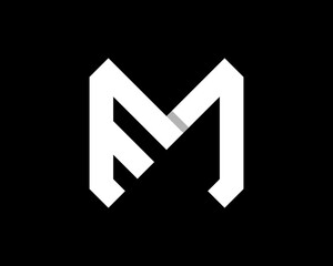 Letter EM ME Monogram Geometric Bold Simple Modern Vector Logo Design