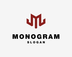 Letter M Strong Strength Arm Bicep Fitness Gym Sport Masculine Monogram Vector Logo Design