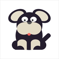 Black funny dog for use in web design