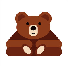 Bear in simple style on white background