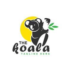 cute koala animal illustration logo design