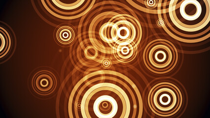 カラフルな背景に円が湧き出る