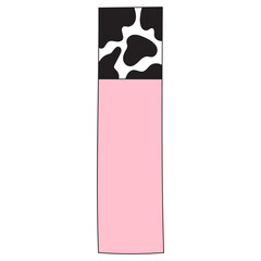 Pink washi tape with cow pattern vector illustration in line filled design