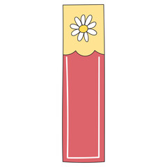Washi tape with white flower vector illustration in line filled design