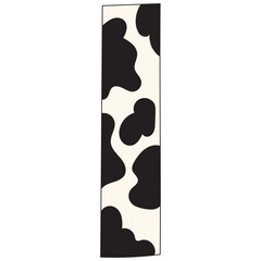 Washi tape with cow pattern vector illustration in line filled design
