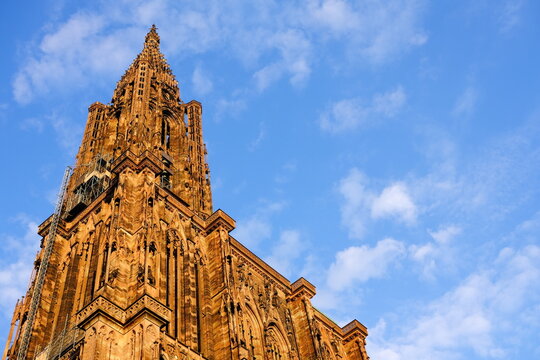 Strasbourg Cathedral or Cathédrale Notre Dame de Strasbourg where is a Famouse Landmark of Strasbourg, France.