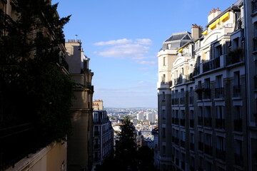 Fototapeta na wymiar Scenery of Paris from Montmartre where is a Famous Landmark of France