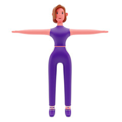 Fitness Woman 3D Diet Icon