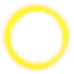 Yellow glowing round frame