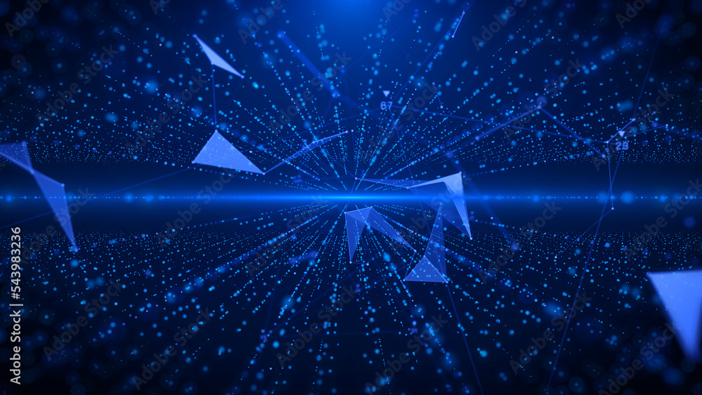 Poster technology futuristic digital low polygonal network communication illustration background.