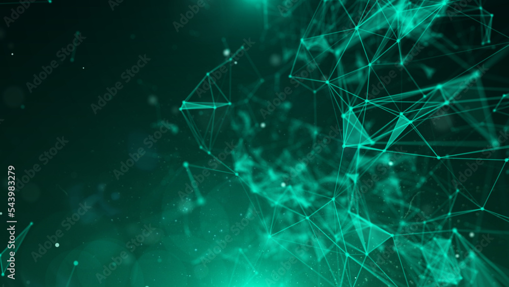 Poster abstract geometric low polygonal green color with copy space for text information illustration backg