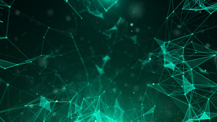 Abstract geometric low polygonal green color with copy space for text information illustration background.