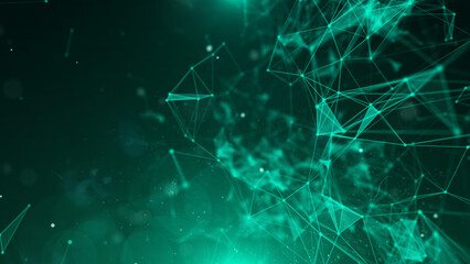 Abstract geometric low polygonal green color with copy space for text information illustration background.