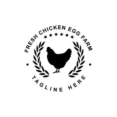 Fototapeta na wymiar Vintage rooster chicken farm logo icon design template