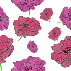 Elegant seamless pattern with rose flowers design elements. Floral pattern for textile, fabric, wallpapers, invitation cards