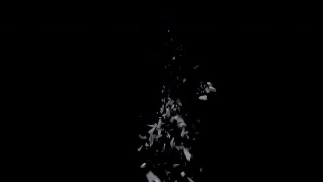 Growing wall crack, sheetrock, and other debris effect background footage motion graphics, or as a background or overlay 4K drag and drop  editing software supporting blending modes