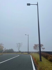 濃霧で有名な京都縦貫道　由良川PA