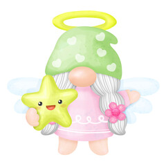 Gnomes Angel Watercoler Clipart