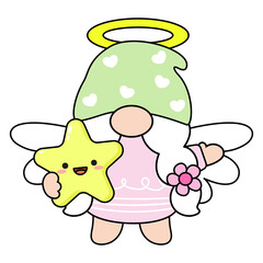 Gnomes Angel Filled Clipart