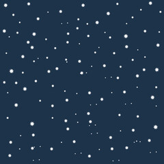 Snowflakes in the night sky background vector