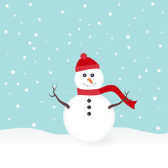 Snowman winter holiday vector illustration