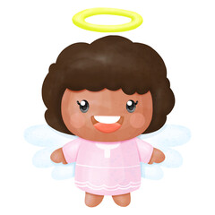 Kids Angel Watercoler Clipart