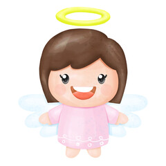 Kids Angel Watercoler Clipart