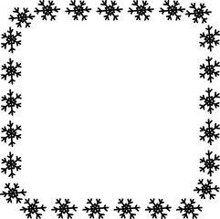 Snowflakes  frame on transparent background. Png.