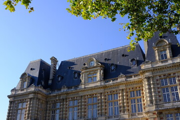 The Versailles Hotel de Ville (City Hall of Versailles) with Blue Sky.