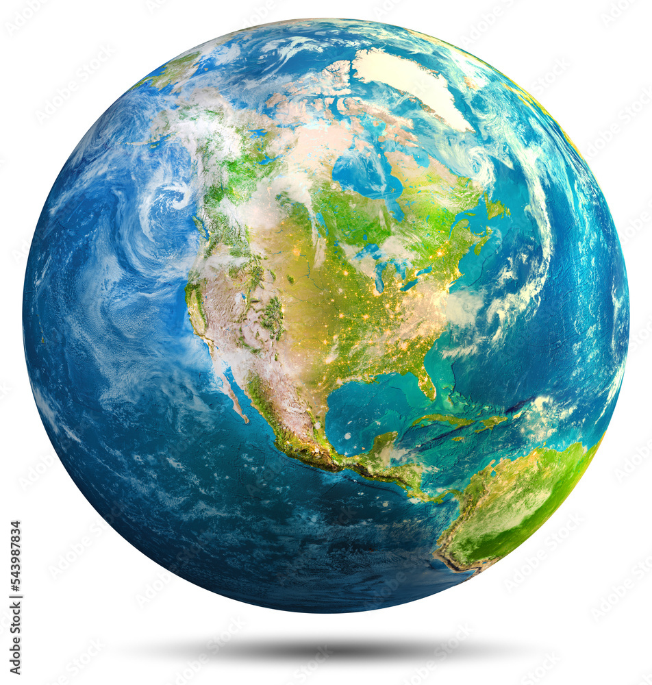 Canvas Prints planet earth - usa. elements of this image furnished by nasa. 3d rendering